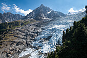 Detailaufnahme vom Gletschermeer am Mont-Blanc, Glacier des Bossons,  Plateau des Pyramides, Chamonix Mont Blanc, Haute Savoie, Frankreich, Europa