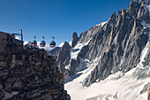 Blick auf das Gletschermeer am Mont-Blanc, Mer de Glace, Vallee Blanche, Chamonix Mont Blanc, Haute Savoie, Frankreich