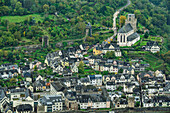  View of Oberwesel from the Rheinsteig, UNESCO World Heritage Upper Middle Rhine Valley, Upper Middle Rhine Valley Cultural Landscape, Rhineland-Palatinate, Germany 