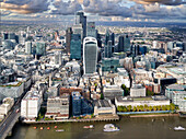 Skyline, City of London, Buildings of the financial district, Views from The Shard, London, England, UK