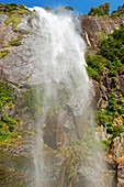 Waterfall, Fiordland National Park, Milford Sound, South Island, Southland, New Zealand, Australasia 