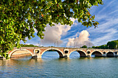 Brücke Pont Neuf, Fluss Garonne, Toulouse, Haute-Garonne, Royal, Frankreich, Europa. 