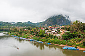Nam Ou river at Nong Khiaw, Luang Prabang Province, Laos, Southeast Asia