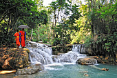 Mongs at Kuang Si waterfalls, Luang Prabang, Laos, Southeast Asia