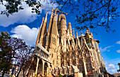 Fassade der Basilika Sagrada Familia. Barcelona. Spanien