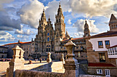 Cathedral, Plaza del Obradoiro, Santiago de Compostela, A Coruña province, Galicia, Spain