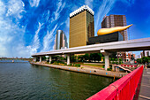 Azuma bridge, Sumidagawa river, Asahi Beer Tower, Asakusa, Tokyo, Japan