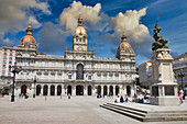 Town hall, Plaza de Maria Pita, A Coruña, Galicia, Spain