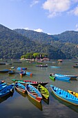 Nepal, Pokhara, Phewa Tal, Phewa Lake, boats, 