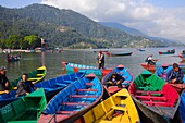 Nepal, Pokhara, Phewa Tal, Phewa Lake, boats, 