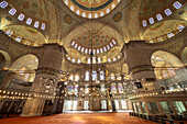  Interior of the Blue Mosque or Sultanahmet Mosque in Istanbul, Türkiye  