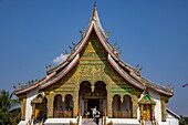 Außenseite des buddhistischen Tempels Wat Xieng Thong, Luang Prabang, Luang Prabang District, Laos, Asien