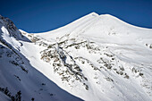 Der Gipfel Kutelo neben dem Wichren im Winter, Iim Pirin Nationalpark, Bansko, Oblast Blagoewgrad, Bulgarien