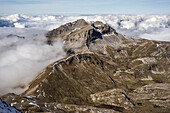  View from the Schilthorn towards the northwest towards Schwalmere, Mürren, Bernese Oberland, Switzerland 