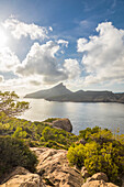 Blick von Sant Elm auf Sa Dragonera, Sant Elm, Mallorca, Balearen, Spanien