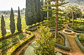 Garten vom Herrenhaus des Landguts Raixa, Bunyola, Mallorca, Balearen, Spanien
