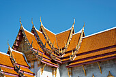 Dachverzierung an der Uposatha-Halle, Ubosot, Wat Benchamabophit, Marmortempel, Bangkok, Thailand, Asien