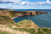 Meeresklippen, Stonehaven, Aberdeenshire, Schottland, Großbritannien