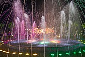 Vietnam, Hue,  fountain, people, nightlife,