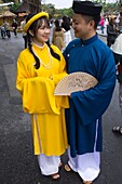 Vietnam, Hoi An, couple, traditional dress, people