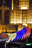 Malaysia, Kuala Lumpur, Pintasan Saloma footbridge, Public Bank Building