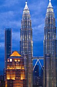 Malaysia, Kuala Lumpur,  Public Bank, Petronas Towers, skyline