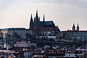 Famous buildings of St. Vitus cathedral and castle of Old Prague
