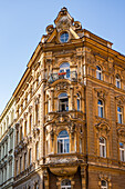 Decooration of the building in Old Prague in Art Nouveau and Art Deco style