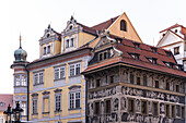 Decooration of the building in Old Prague in Art Nouveau and Art Deco style