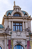 Decooration of the building in Old Prague in Art Nouveau and Art Deco style