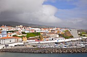 Portugal, Azores, Terceira Island,  Angra do Heroismo, skyline, panorama, general view, 