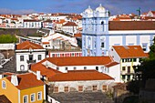 Portugal, Azores, Terceira Island,  Angra do Heroismo, skyline, panorama, general view, 