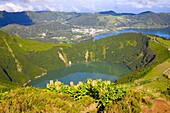 Portugal, Azores, Sao Miguel Island, Sete Cidades, Lagoa de Santiago, Lagoa Azul, 
