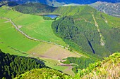 Portugal, Azores, Sao Miguel Island, Sete Cidades, lagoa de Santiago, lake, landscape, scenery, 