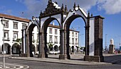 Portugal, Azores, Sao Miguel Island, Ponta Delgada, Portas da Cidade, City Gates, 