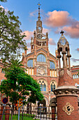 Recinto Modernista de Sant Pau, Art Nouveau, by Lluís Domènech i Montaner, Hospital de la Santa Creu i Sant Pau, World Heritage by UNESCO, Barcelona, Catalonia, Spain, Europe