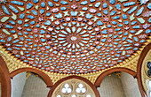 Ceiling tiles, Interior, Recinto Modernista de Sant Pau, Art Nouveau, by Lluís Domènech i Montaner, Hospital de la Santa Creu i Sant Pau, World Heritage by UNESCO, Barcelona, Catalonia, Spain, Europe
