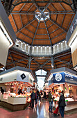 Interior of the new San Antonio Market, Mercat de Sant Antoni, Barcelona, Catalonia, Spain, Europe