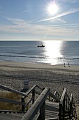  Fishing boat off Rantum, Sylt, North Sea coast of Schleswig-Holstein, Germany 