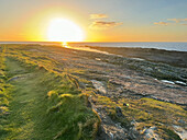 Coastal formations, Ross, County Clare, Atlantic Ocean at sunset, Ireland\n