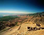Looking down towards Taroudannt in south of Morocco from the summit of the Tiz'n'Test Pass in the High Atlas mountains.