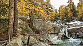  Cascada da Bernina waterfall on the Morteratsch Glacier, Engadin, Graubünden, Switzerland 