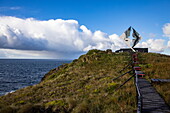  Boardwalk to the famous Albatross Monument in Cape Horn National Park, Cape Horn, Isla Hornos, Magallanes and Chilean Antarctica, Patagonia, Chile, South America 