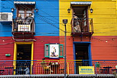  Colorful building facade in the Caminito in the La Boca district, Buenos Aires, Argentina, South America 