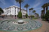 Morocco, Rabat, Avenue Mohammed V, fountain, 