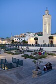 Morocco, Fès, Place Bou Jeloud, square, mosque, minaret