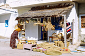  Halfagrass basketry shop in the old town of Hergla, Tunisia 