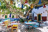  Square in front of the Great Mosque with Café el Medina in the Medina (old town) of Mahdia, Tunisia 