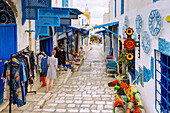  Souk and shops with souvenirs and handicrafts in the Medina of Sousse, Tunisia 