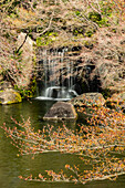 Waterfall in the Koko-En Garden; Japanese style garden next to the Himeji castle.